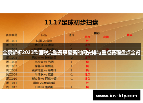 全景解析2023欧国联完整赛事最新时间安排与重点赛程盘点全览